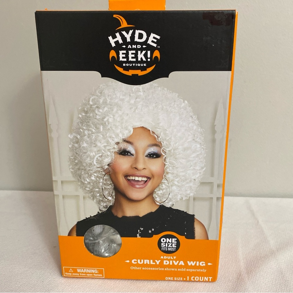 Hyde and Eek! New! Adult white curly Diva Halloween Costume wig one size